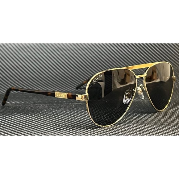 Gucci Havana Brown Metal 60mm Sunglasses - Picture 3 of 3
